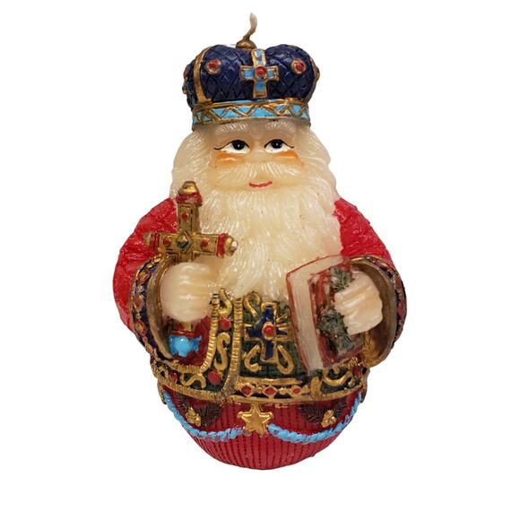 Vintage Santa Candle Christmas Twos Company Candle Russian Preist NEW - Picture 11 of 11